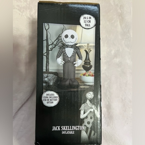 Jack Skellington Inflatable Halloween Decor. NWT 20.5 Inches Tall Indoor Use. - Picture 2 of 3